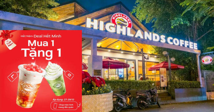 Highlands Coffee Khuyến Mãi Cuối Năm: Mua 1 Tặng 1 Trà & Freeze (27-29/12)