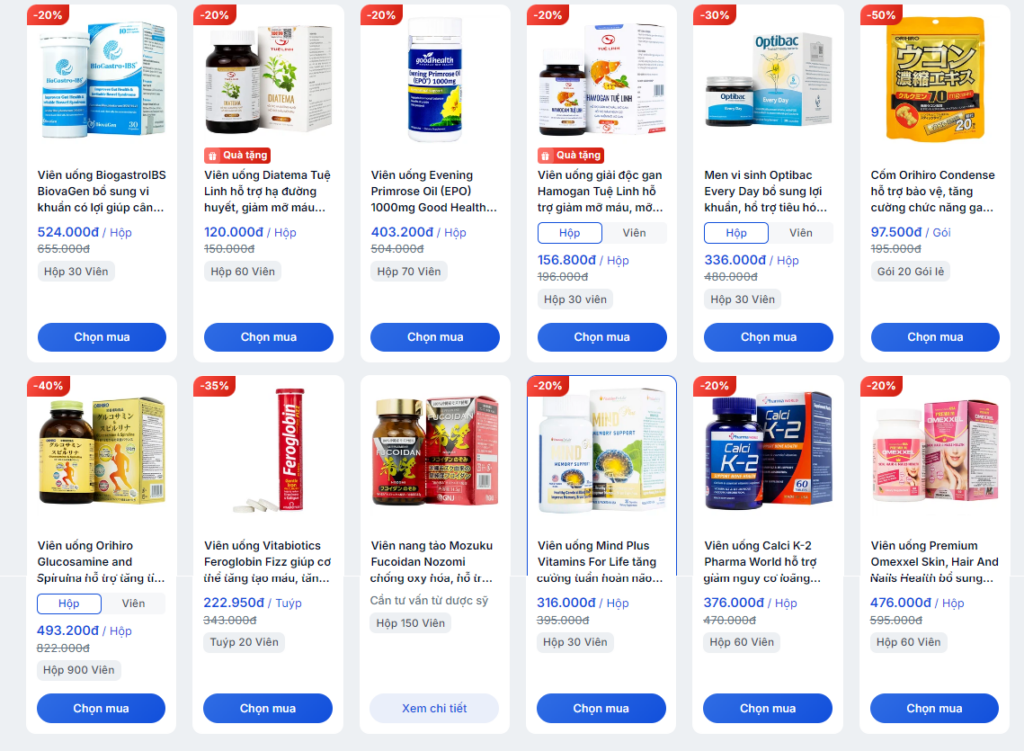 Long châu ưu đãi giảm giá tới 50%
