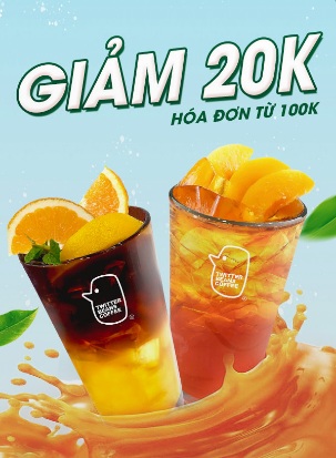Giảm ngay 20K cho hóa đơn Twitter Bean từ 100K