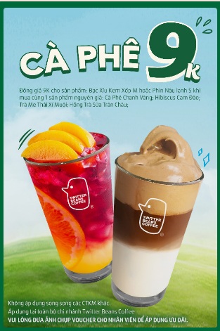 Twitter Beans Coffee tặng bạn deal hot - Cà phê chỉ 9K