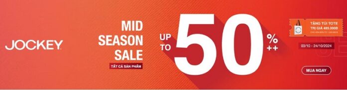 jockey ưu đãi giảm 50% đến hết 24/10